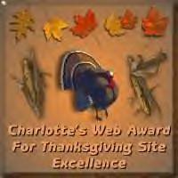 Charlotte's Web Award For Thanksgiving Site Excellence